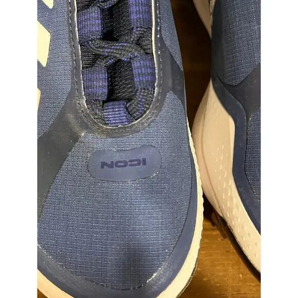 Adidas Icon Mens Size 7.5 Baseball Cleats Navy Blue White Metal Spikes Low Top - Picture 6 of 8